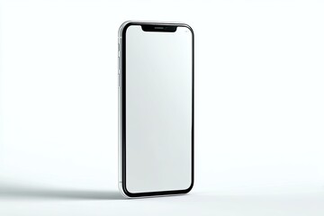 Modern smartphone, light gray, blank screen, minimalist