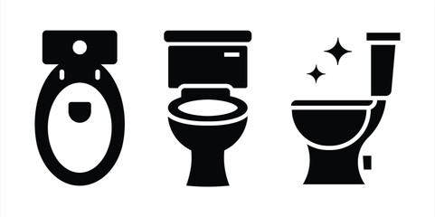 Toilet icon bowl sanitary clean silhouette ware vector bathroom. Bidet toilet vector flush Wc icon.