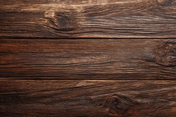 Fototapeta premium Close-up of dark brown wooden planks, showing wood grain and knots