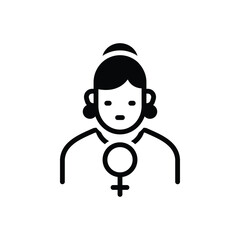 Black solid icon for female