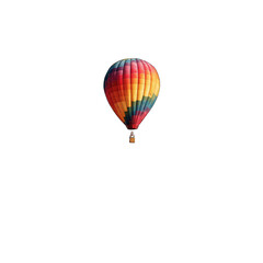Colorful hot air balloon ascends night sky