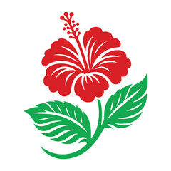 Hibiscus Flower Silhouette Vector Design, ai generated