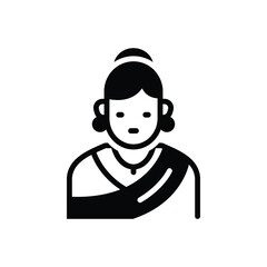 Black solid icon for women