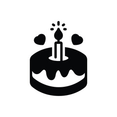 Black solid icon for cake