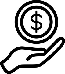 hand holding dollar sign