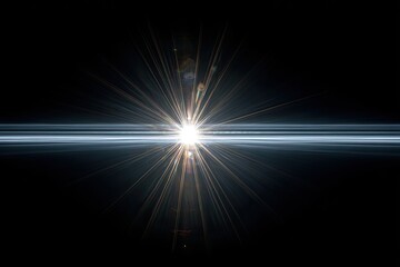 Obraz premium Bright Horizontal Light Beam on Black