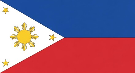 Philippine flag featuring bold colors and geometric design showcasing national symbolism