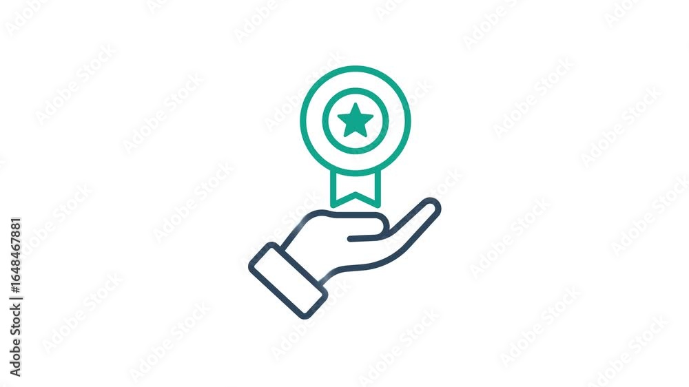 Poster benefits icon animated. animated icon related to motivation. suitable for user interface, provide vi