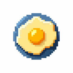 Obraz premium Pixel Art Fried Egg Illustration