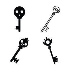 Black Silhouette of Antique Skeleton Key