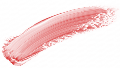 abstract red paint brush stroke on transparent background