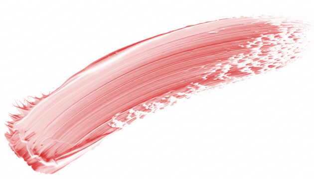 abstract red paint brush stroke on transparent background