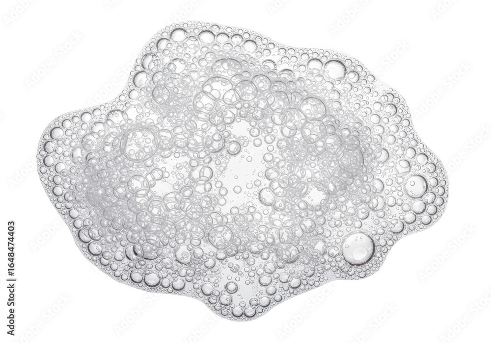Poster A closeup macro shot of a cluster of delicate, shiny bubbles on a transparent background