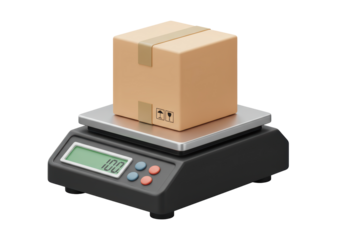 Isolated Digital Scale Weighing Package for Shipping