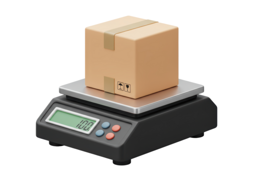 Isolated Digital Scale Weighing Package for Shipping