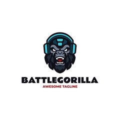 Mascot Gorilla Earphone Logo Design