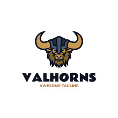 Obraz premium Mascot Viking Horn Logo Design