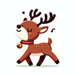 Cheerful reindeer wearing a bell collar