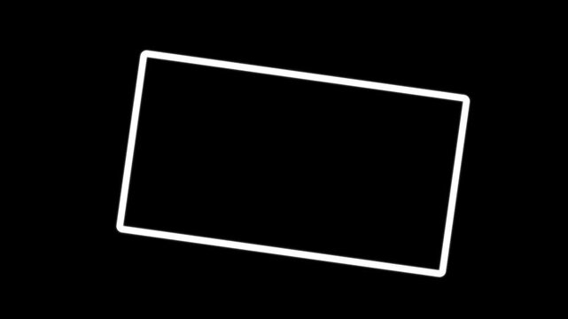 Abstract background simple line animation on black background. rectangle frem icon