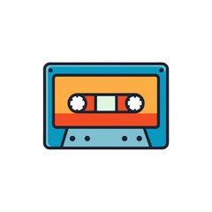 Fototapeta premium Vibrant retro cassette tape, a nostalgic symbol of analog audio and music.