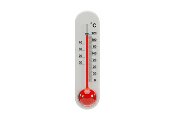 Isolated 3D Render of a Classic Celsius Thermometer, Temperature Measurement