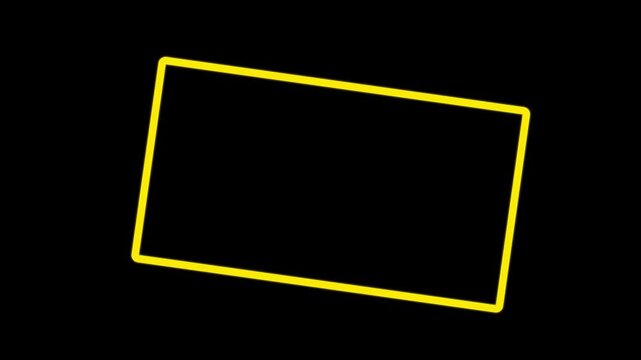 Abstract background simple line animation on black background. rectangle frem icon