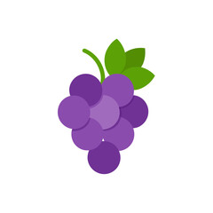 Vibrant bunch of purple grapes with green leaves, perfect for healthy eating and culinary themes