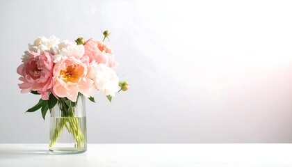 Fototapeta premium Delicate peonies in a vase