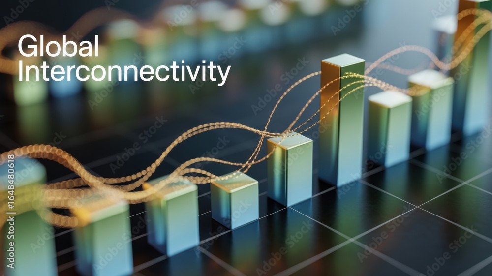 Poster stock market visual metaphor concept. visual representation of global interconnectivity with abstrac