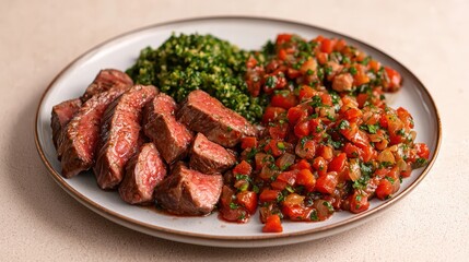 A plate of osso buco with gremolata flying, freeze motion, balanced composition, warm tones, copy space, advertising background