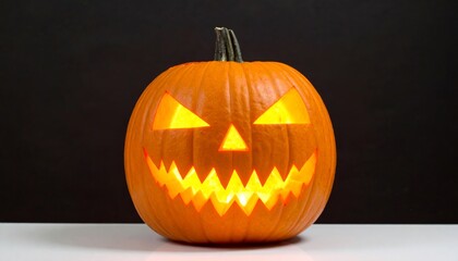 A glowing jack-o'-lantern with a mischievous grin, perfect for Halloween celebrations.