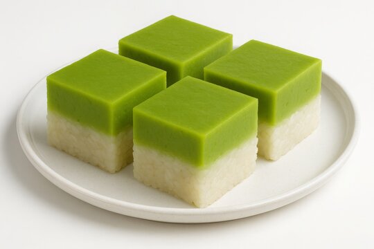 Kuih Seri Muka on White Plate