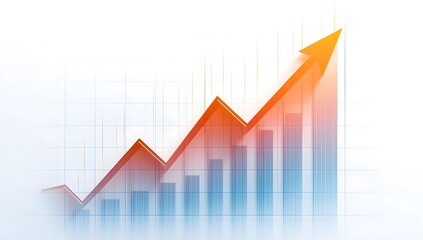 Stunning upward trend arrow conveys optimistic future growth with dynamic business success concept