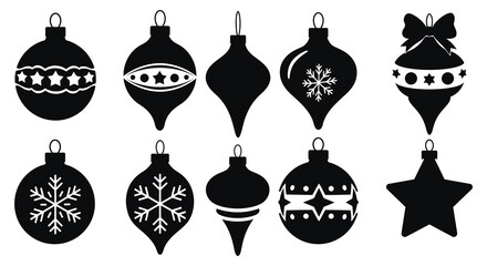 Elegant Black and White Christmas Ornaments Collection for Holiday Decorations