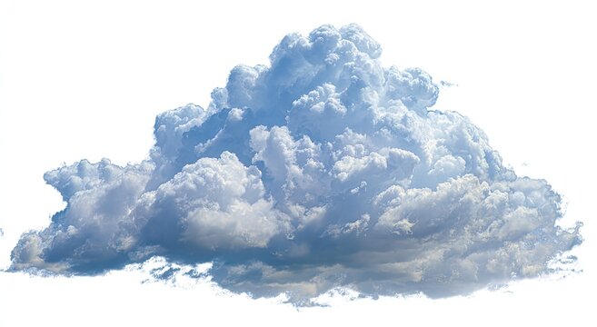 Fluffy cumulus cloud against white background (2)