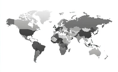 World map, shaded by region (1)