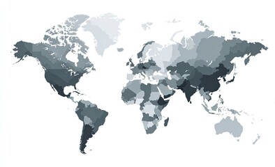 Fototapeta premium World map, shaded by a quantitative variable