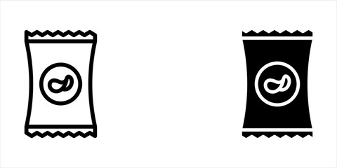 Chips bag icon set, vector collection. EPS 10