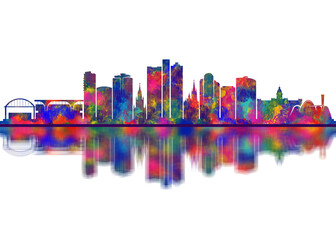 Obraz premium Belo Horizonte Brazil Skyline. Cityscape Skyscraper Buildings Landscape City Downtown Abstract Landmarks Travel Art