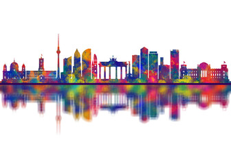 Berlin Germany Skyline. Cityscape Skyscraper Buildings Landscape City Downtown Abstract Landmarks Travel Art © Towseef Dar
