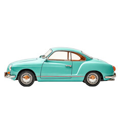 Teal Classic Car Side Profile, Studio Shot, Isolated Background, Advertisement