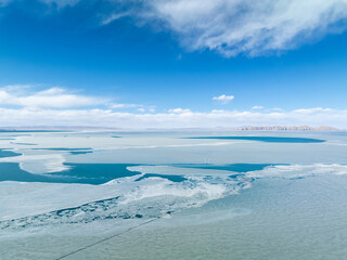 Beautiful frozen lake landscape in tibet, China