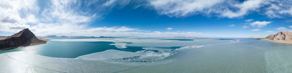 Beautiful frozen lake landscape in tibet, China