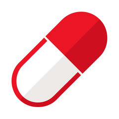 Red and White Pill Vector Illustration Medicine Capsule Health Care Design
