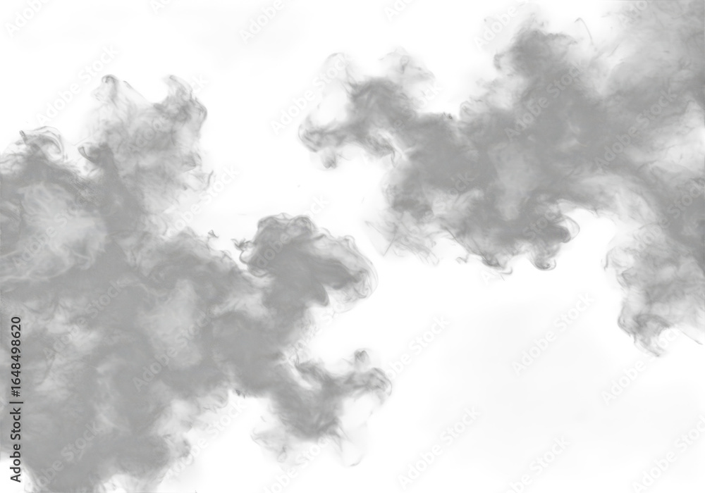 Poster abstract gray smoke swirling and flowing against a transparent background, creating a dynamic and et