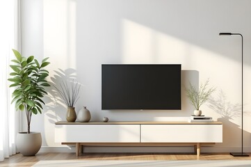 Elegant Modern Interior Design with TV on the Wall