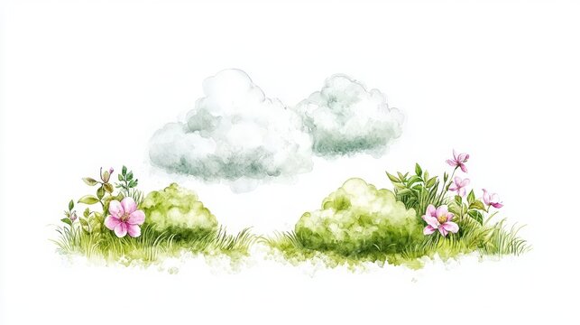 Floating matcha powder clouds drifting softly, serene green palette offers calmness, zen-like quality for tea brands