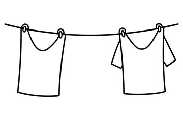 clothes hanging on a clothesline line art