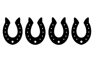 horseshoe silhouette vector set, horseshoe black symbol