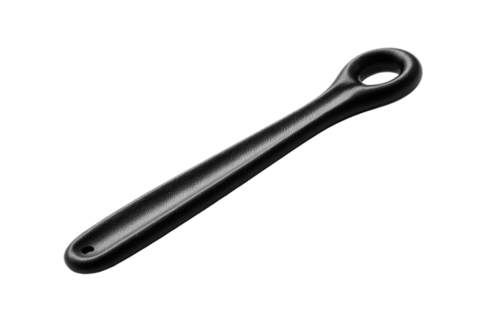 Black, elongated tool with a circular head